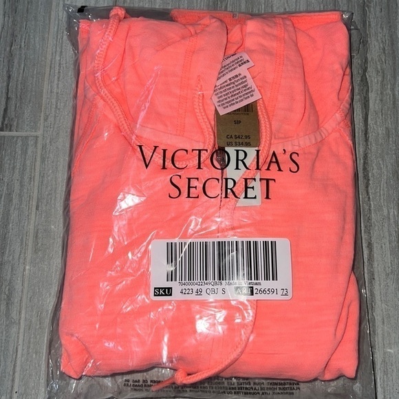 Summer Lounge Cotton Zip Up Hoodie coral size small - Picture 5 of 9
